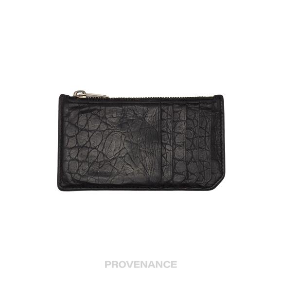🔴 Saint Laurent Paris SLP Fragment Card Wallet - Black Croc - Picture 1 of 8